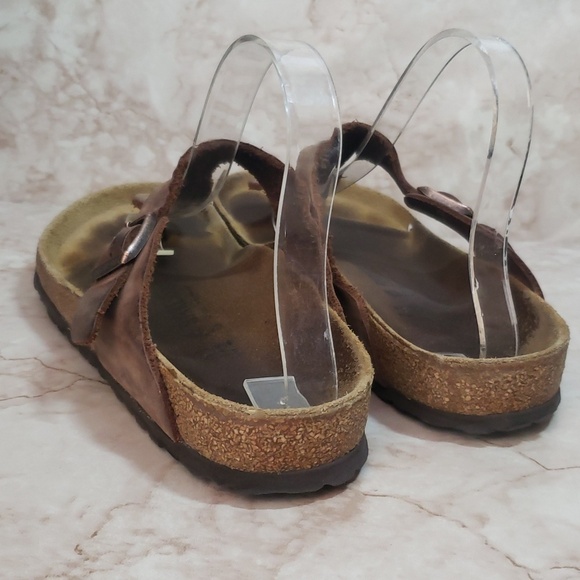 Birkenstock Brown Unisex Toe Hook Leather Sandals Size 41